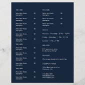 Navy Blue Restaurant Logo Afhaalmenu Flyer  (Achterkant)