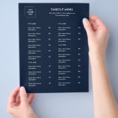 Navy Blue Restaurant Logo Afhaalmenu Flyer  (Hand)