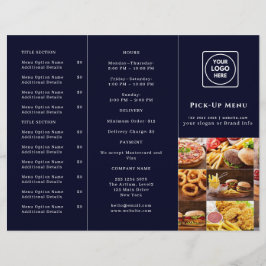 Navy Blue Restaurantontwerp | Aangepast Afhaalmerk