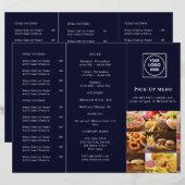Navy Blue Restaurantontwerp | Aangepast Afhaalmerk (Voorkant / Achterkant)