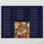 Navy Blue Restaurantontwerp | Aangepast Afhaalmerk (Achterkant)