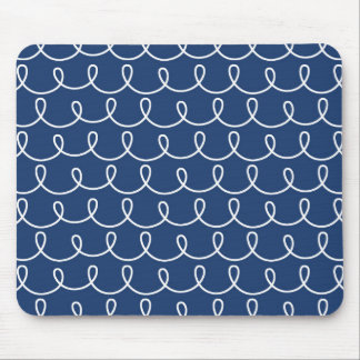 Navy Blue Retro Colorful Modern Doodles Muismat