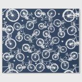 Navy Blue Retro  fietspomppapier Cadeaupapier (Vlak)