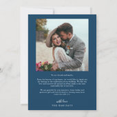 Navy Blue Retro Love and Bedankt White Arch Weddin (Achterkant)