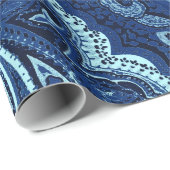 Navy Blue Retro Paisley Bandanna/Bandana Cadeaupapier (Rol Hoek)