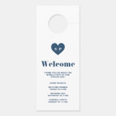 Navy Blue Retro Typografie niet storen bruiloft Deurhanger (Achterkant)