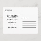 Navy Blue Retro Typography Navy Save the Date Aankondigingskaart (Achterkant)