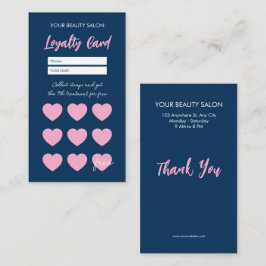 Navy Blue Reward Loyalty Card Thank You Card