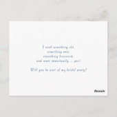 Navy Blue Ribbon Bow, jij wordt mijn page boy Kaar Briefkaart (Achterkant)