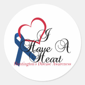 Navy Blue Ribbon Huntington's Disease Awareness Ronde Sticker