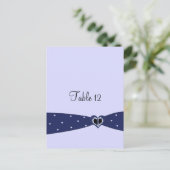 Navy Blue Ribbon Table Seating Kaart (Staand voorkant)