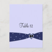 Navy Blue Ribbon Table Seating Kaart (Voorkant)