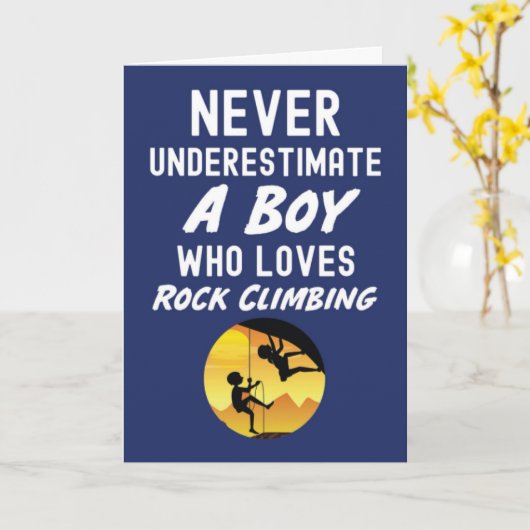 Navy Blue Rock klimmen Kaarten voor jongens voor k (Gele Bloem)