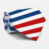Navy-blue, rode en witte strepen met SUA-vlag Stropdas (Opgerold)