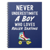 Navy Blue Roller Skating Gifts For Boys Skater Kid Notitieboek (Voorkant)