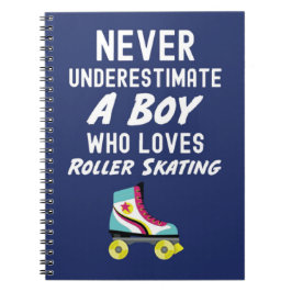 Navy Blue Roller Skating Gifts For Boys Skater Kid Notitieboek