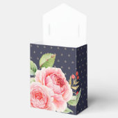 Navy Blue Romantic Floral Vrijgezellenfeest Bedankdoosjes (Geopend)