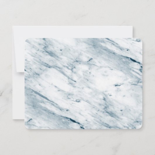 Navy Blue Romantic geborsteld Lijst met foto Save The Date (Achterkant)