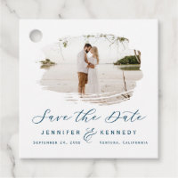 Navy Blue Romantic geborsteld Lijst Save the Date