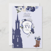 Navy Blue Roos Elegant Charro Princess Quinceanera Kaart (Achterkant)