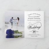 Navy Blue Roos Elegant Romantic Photo Wedding (Binnen)