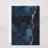 Navy Blue Roos Gold Agaat Bridal Shower Invitation Kaart (Achterkant)