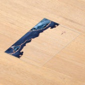 Navy Blue Roos Gold Agaat Eerste Communie Acryl Uitnodigingen (Laagn)