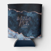 Navy Blue & Roos Gold Agaat Moeder van de bruid Blikjeskoeler (Voorkant)