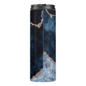 Navy Blue & Roos Gold Agaat Moeder van de bruidego Thermosbeker (Achterkant)