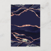 Navy Blue Roos Gold Agaat Trouwaccommodaties Informatiekaartje (Achterkant)