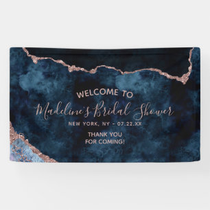Navy Blue Roos Gold Agaat Vrijgezellenfeest Welkom Spandoek