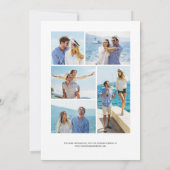 Navy Blue Roos Gold Agate 5-foto Save the Date Kaart (Achterkant)