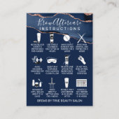 Navy Blue Roos Gold Agate Brows Aftercare Piccon Visitekaartje (Voorkant)