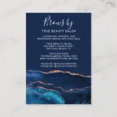 Navy Blue Roos Gold Agate Brows Aftercare Piccon Visitekaartje (Achterkant)