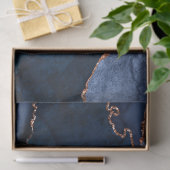 Navy Blue Roos Gold Agate Geode Modern Abstract Tissuepapier (Geschenk)