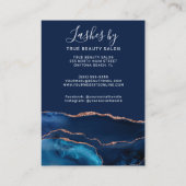 Navy Blue Roos Gold Agate Lash Extension Aftercare Visitekaartje (Achterkant)
