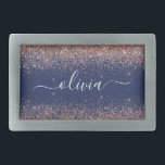 Navy Blue Roos Gold Blush Pink Glitter Monogram Gesp<br><div class="desc">Navy Blue en Roos Gold - Blush Pink Glitter Script Monogram Name Belt Buckle. Dit maakt het perfecte afstuderen, zoete 16 16, 18, 21, 30, 40, 50, 60, 70, 80, 90, 100 jaar, bruiloft, vrijgezellenfeest, verjaardagsfeest, baby shower of bachelorette cadeau voor iemand die van glam luxe en stijlvolle stijl houdt....</div>