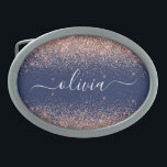 Navy Blue Roos Gold Blush Pink Glitter Monogram Gesp<br><div class="desc">Navy Blue en Roos Gold - Blush Pink Glitter Script Monogram Name Belt Buckle. Dit maakt het perfecte afstuderen, zoete 16 16, 18, 21, 30, 40, 50, 60, 70, 80, 90, 100 jaar, bruiloft, vrijgezellenfeest, verjaardagsfeest, baby shower of bachelorette cadeau voor iemand die van glam luxe en stijlvolle stijl houdt....</div>