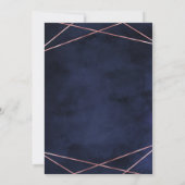 Navy Blue & Roos Gold Bridal Shower Invitation Kaart (Achterkant)