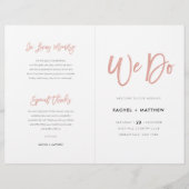 Navy Blue & Roos Gold Chic Wedding Program Booklet (Voorkant)