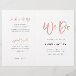 Navy Blue & Roos Gold Chic Wedding Program Booklet