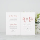 Navy Blue & Roos Gold Chic Wedding Program Booklet (Staand voorkant)