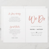 Navy Blue & Roos Gold Chic Wedding Program Booklet (Voorkant / Achterkant)