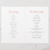 Navy Blue & Roos Gold Chic Wedding Program Booklet (Achterkant)