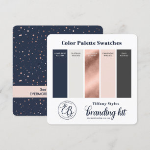 Navy Blue & Roos Gold Colour Palette-kaart Kaart