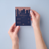 Navy Blue Roos Gold Driving Glitter Price List Flyer (Hand)