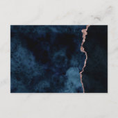 Navy Blue Roos Gold Foil Agaat Bruiloft Routebesch Informatiekaartje (Achterkant)