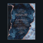 Navy Blue Roos Gold Foil Agate Wedding Invitations Uitnodiging Briefkaart<br><div class="desc">Navy Blue & Roos Gold Foil Waterverf Marble Agate Gilded Geode Design,  met moderne en scriptlettertypen. Uitnodigingen voor Trendy en Chic Wedding! ~ Bekijk mijn winkel voor dit ontwerp de volledige trouwsuite!</div>