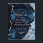 Navy Blue Roos Gold Foil Agate Wedding Invitations Uitnodiging Briefkaart<br><div class="desc">Navy Blue & Roos Gold Foil Waterverf Marble Agate Gilded Geode Design,  met moderne en scriptlettertypen. Uitnodigingen voor Trendy en Chic Wedding! ~ Bekijk mijn winkel voor dit ontwerp de volledige trouwsuite!</div>