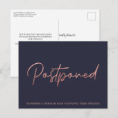 Navy Blue Roos Gold Foil Huwelijksuitstel Briefkaart (Voorkant / Achterkant)